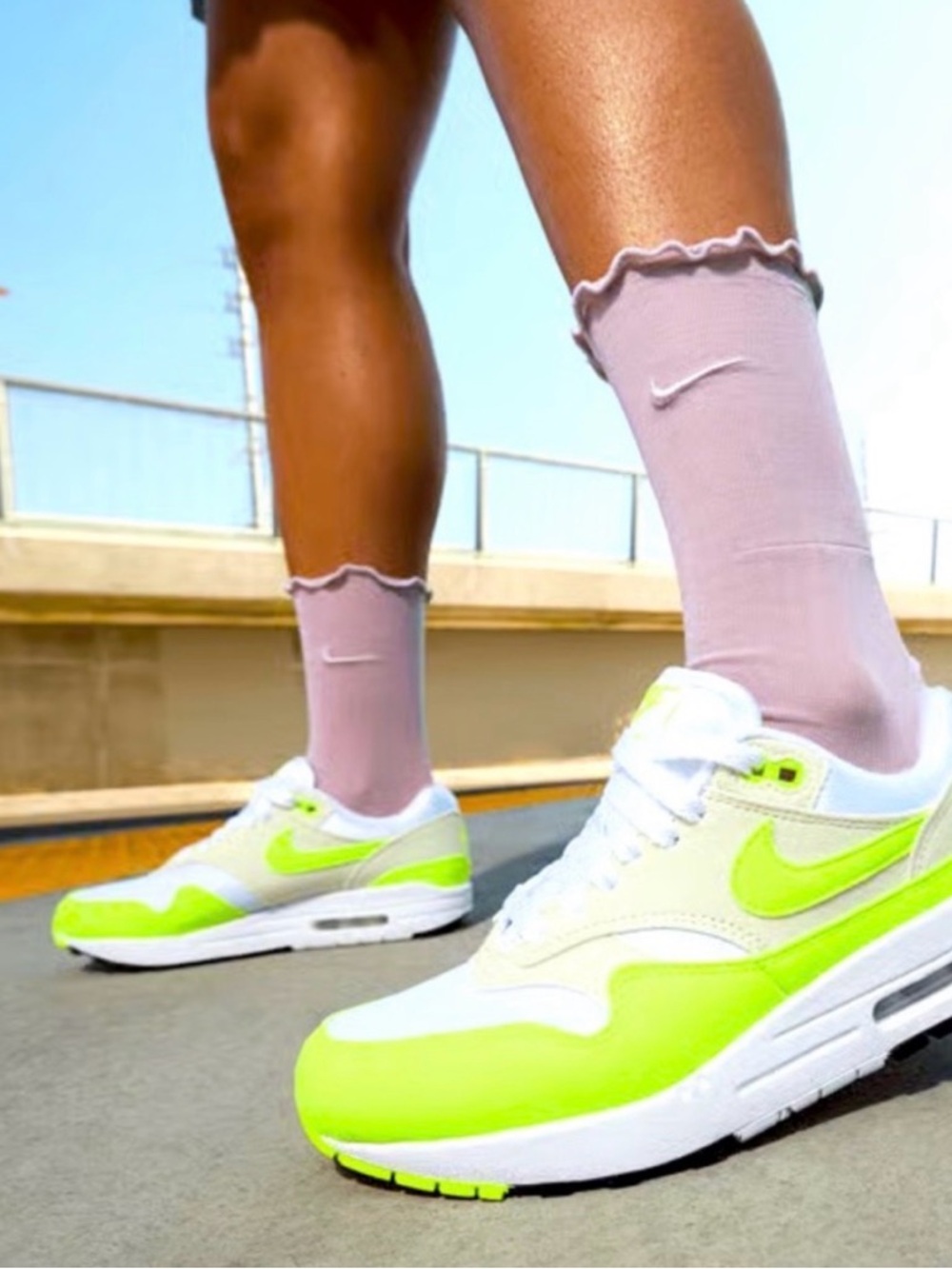Nike Women's White & Neon Yellow Low-Top Sneakers - Picture 2 of 8